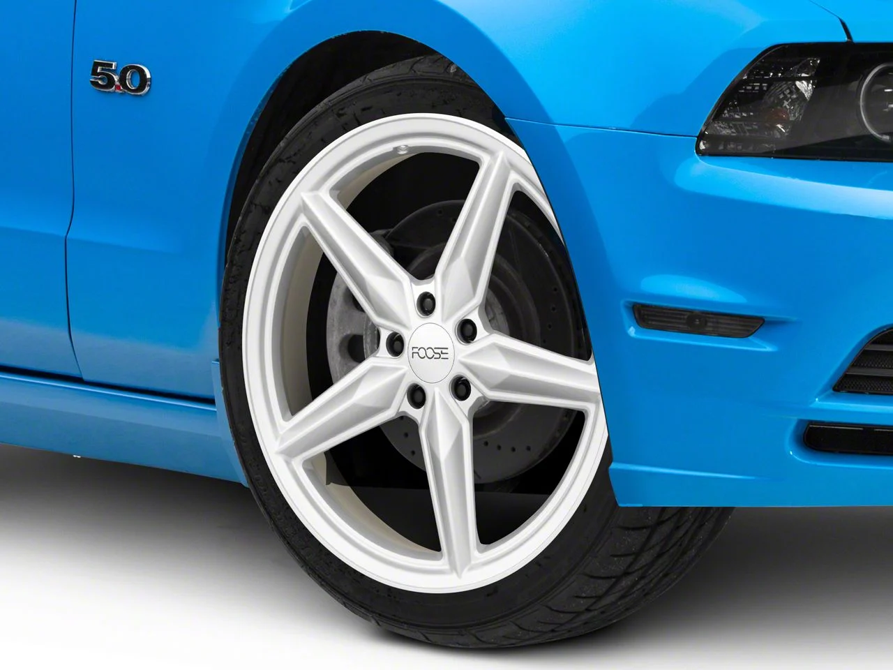 Foose CF8 Gloss Silver Wheel; 20x10; 35mm Offset (10-14 Mustang)