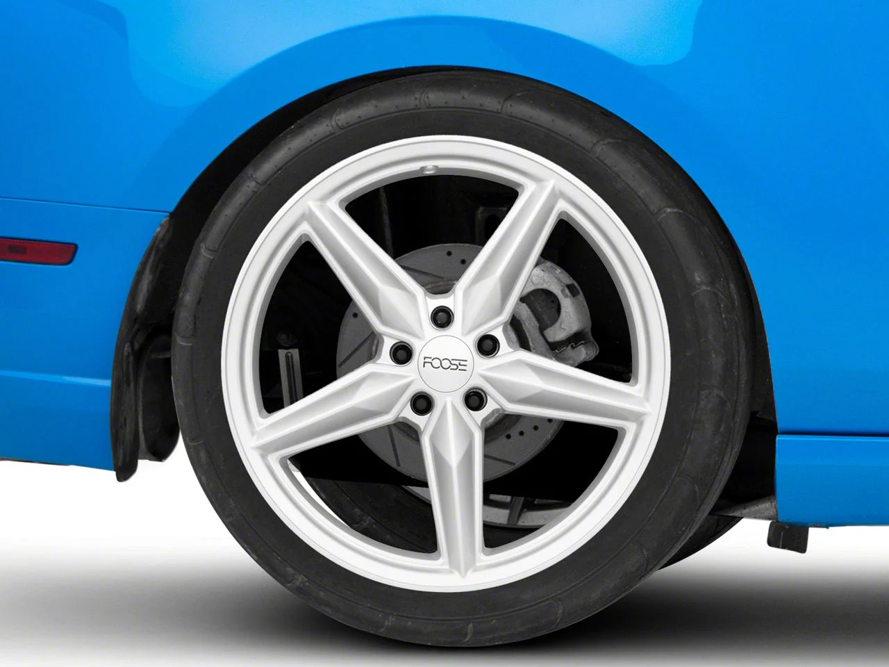 Foose CF8 Gloss Silver Wheel; Rear Only; 19x11; 50mm Offset (10-14 Mustang)