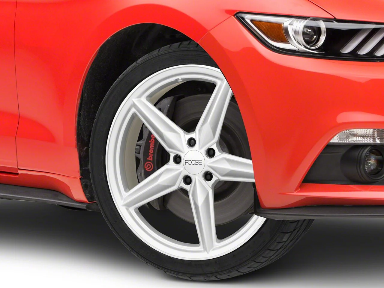Foose CF8 Gloss Silver Wheel; 19x9.5; 30mm Offset (15-23 Mustang, Excluding GT500)