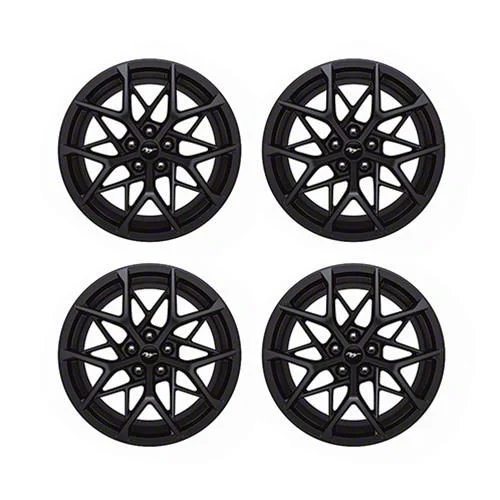 Ford Performance Mach 1 Handling Pack Dark Tarnished 4-Wheel Kit with TPMS Sensors; 19x10.5/19x11; 24mm/48mm Offset (15-23 Mustang GT, EcoBoost, V6)