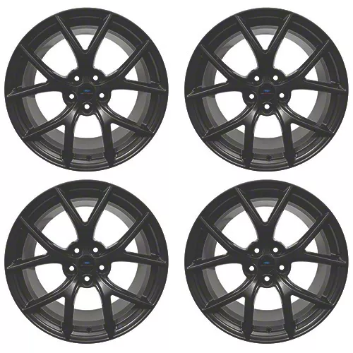 Ford Performance Performance Pack 2 Matte Black 4-Wheel Kit with TPMS Sensors; 19x10.5/19x11; 24mm/48mm Offset (15-23 Mustang GT, EcoBoost, V6)