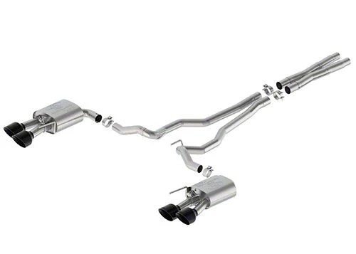 Ford Performance Sport Active Cat-Back Exhaust with Black Chrome Tips and Dark Horse Quad Tip Rear Valance (24-26 Mustang GT w/ Active Exhaust)