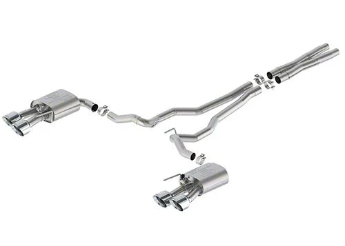 Ford Performance Sport Active Cat-Back Exhaust with Chrome Tips and Dark Horse Quad Tip Rear Valance (24-26 Mustang GT w/ Active Exhaust)