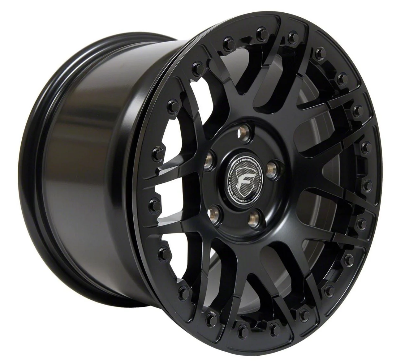 Forgestar F14 Beadlock Satin Black Wheel; Rear Only; 15x10; 50mm Offset (15-23 Mustang GT, EcoBoost, V6)