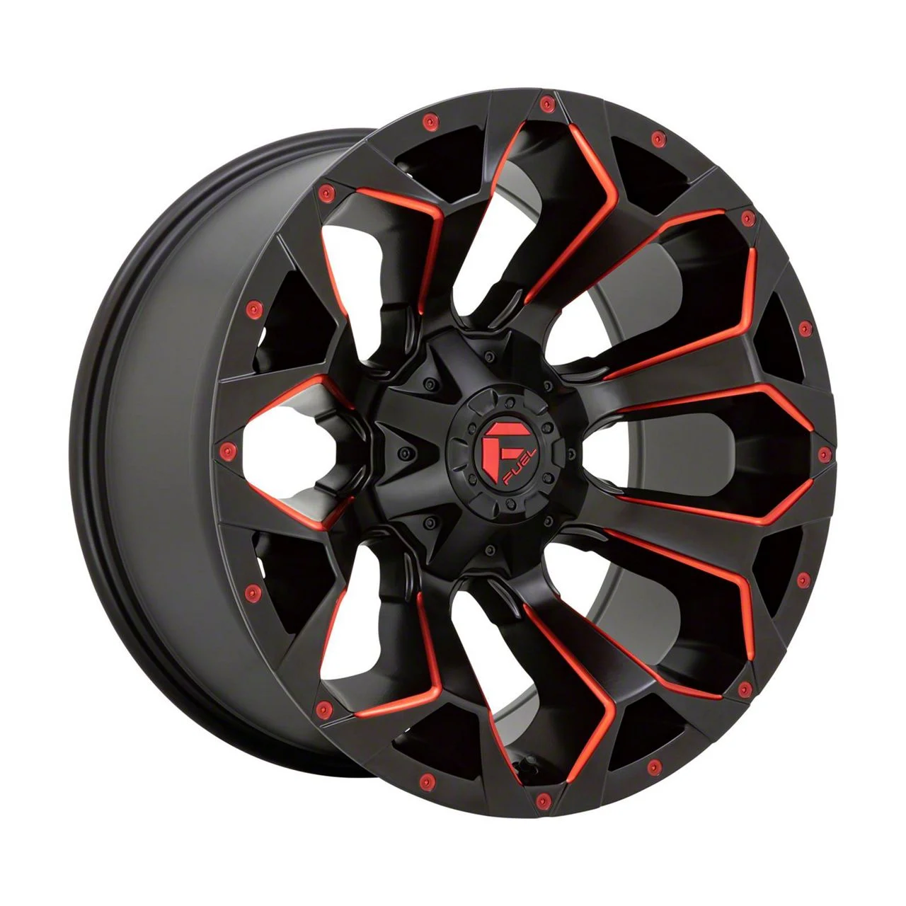 Fuel Wheels Assault Matte Black Red Milled 8-Lug Wheel; 18x9; 1mm Offset (03-09 RAM 2500)