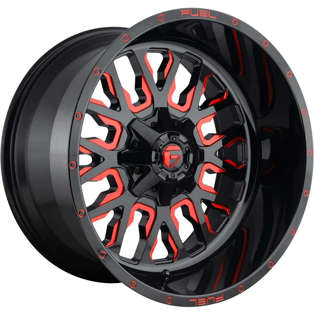 Fuel Wheels Stroke Gloss Black with Red Tinted 8-Lug Wheel; 18x9; 20mm Offset (11-14 Sierra 3500 HD SRW)