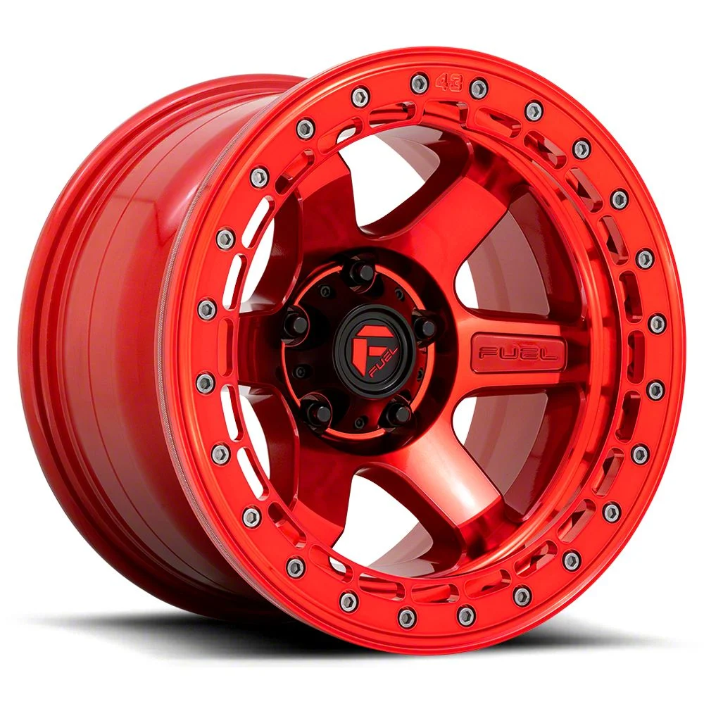 Fuel Wheels Block Beadlock Candy Red 6-Lug Wheel; 17x9; -15mm Offset (07-13 Silverado 1500)
