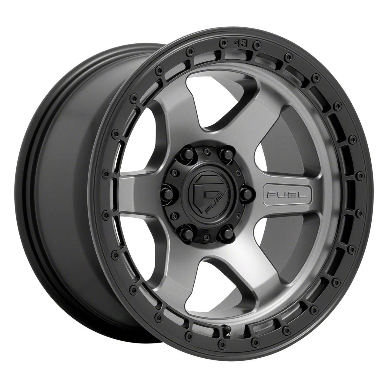 Fuel Wheels Block Matte Gunmetal 6-Lug Wheel; 18x9; 20mm Offset (07-13 Silverado 1500)