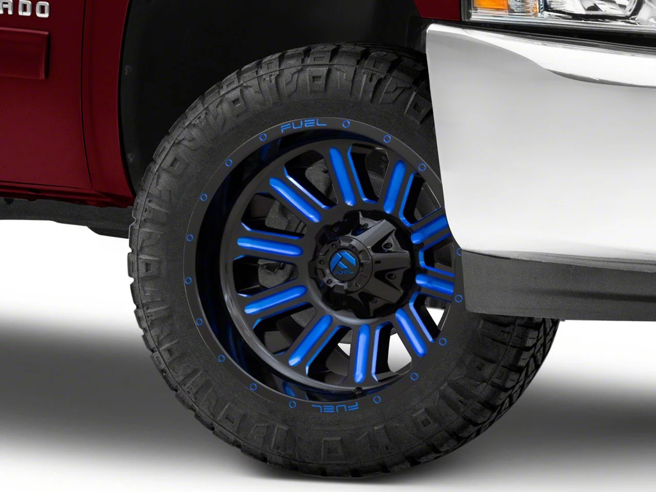 Fuel Wheels Hardline Gloss Black with Blue Tinted Clear 6-Lug Wheel; 20x10; -18mm Offset (07-13 Silverado 1500)