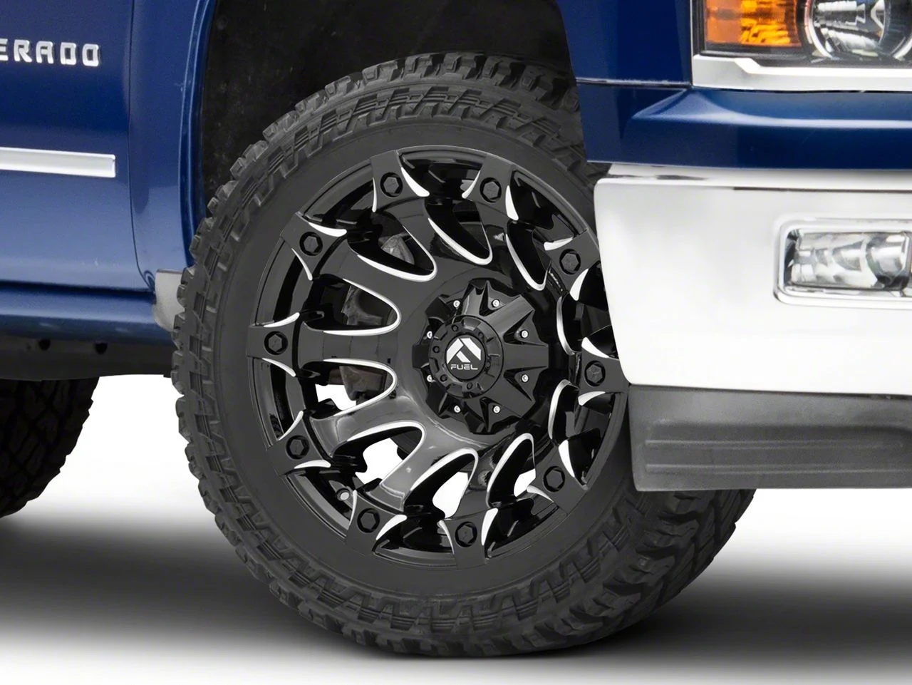 Fuel Wheels Battle Axe Gloss Black Milled 6-Lug Wheel; 22x12; -44mm Offset (14-18 Silverado 1500)
