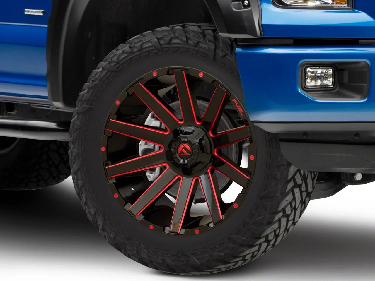 Fuel Wheels Contra Gloss Black with Red Tint 6-Lug Wheel; 22x10; -19mm Offset (15-20 F-150)