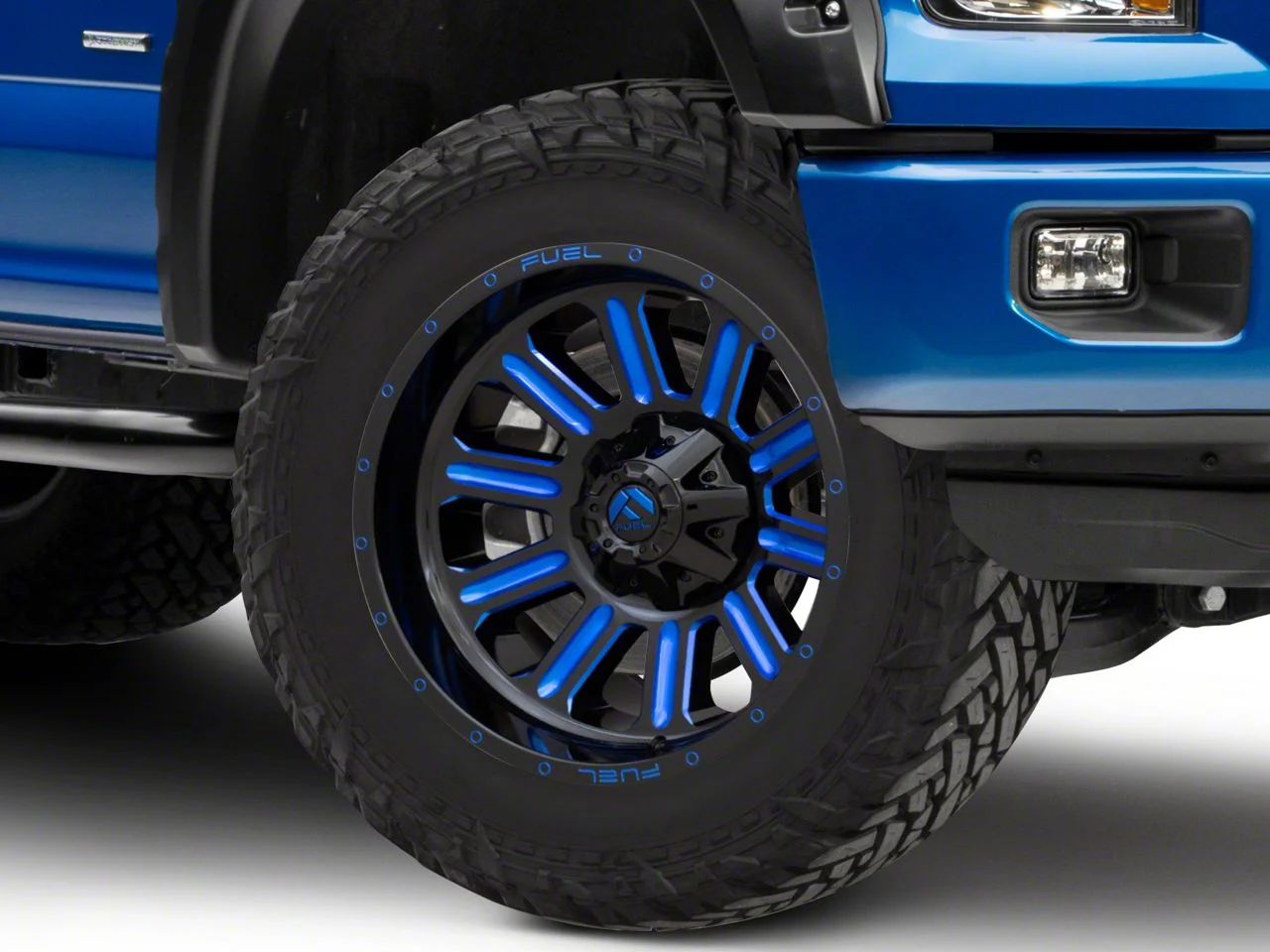 Fuel Wheels Hardline Gloss Black with Blue Tinted Clear 6-Lug Wheel; 20x10; -18mm Offset (15-20 F-150)