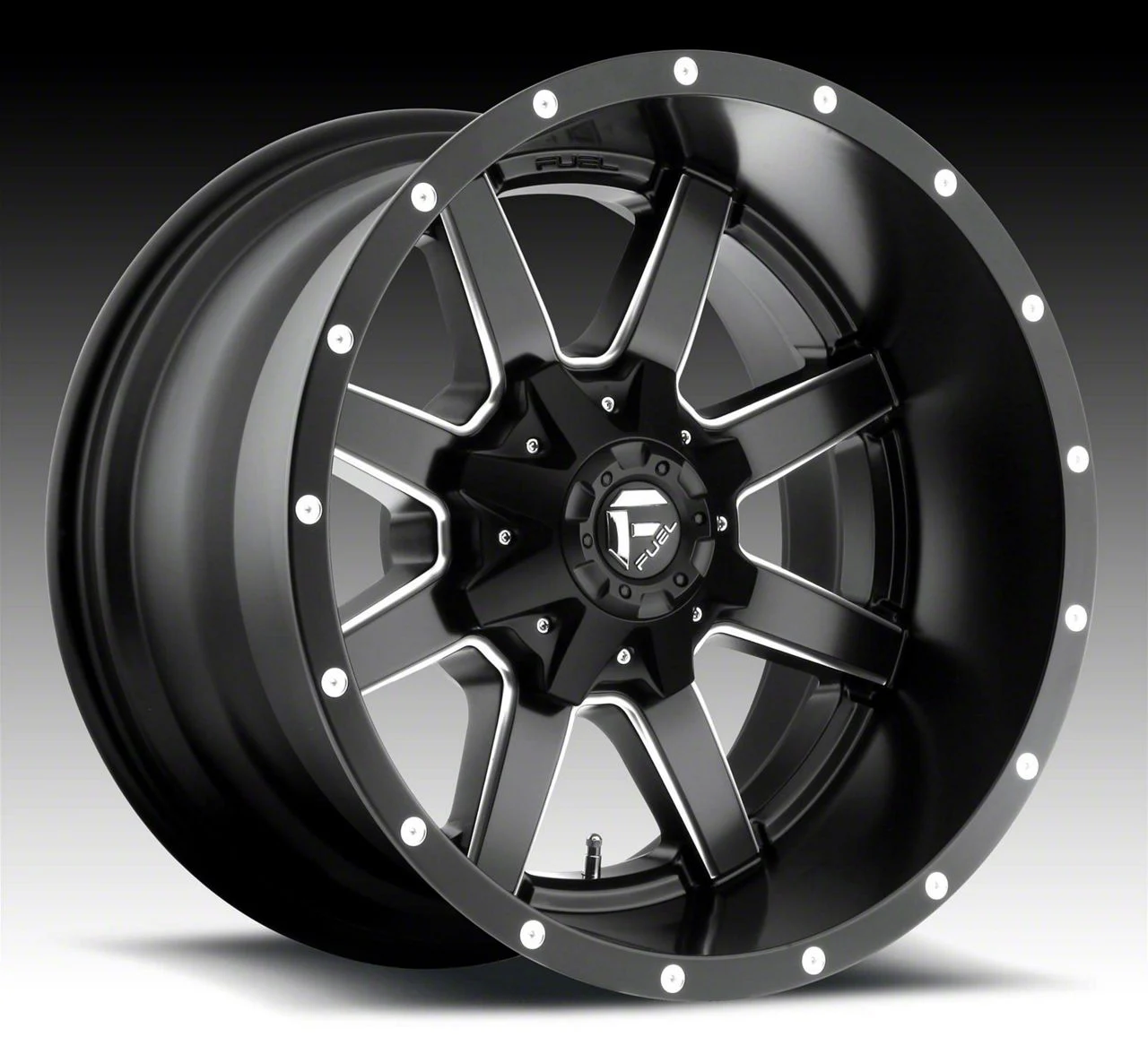 Fuel Wheels Maverick Matte Black Milled 8-Lug Wheel; 22x12; -44mm Offset (15-19 Sierra 3500 HD SRW)