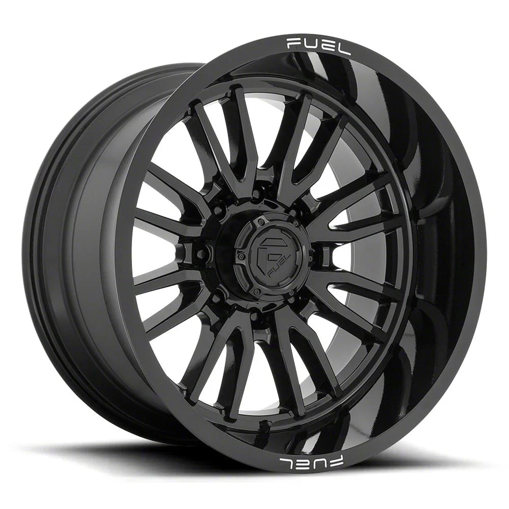 Fuel Wheels Clash Gloss Black 8-Lug Wheel; 22x12; -44mm Offset (20-26 Sierra 2500 HD)