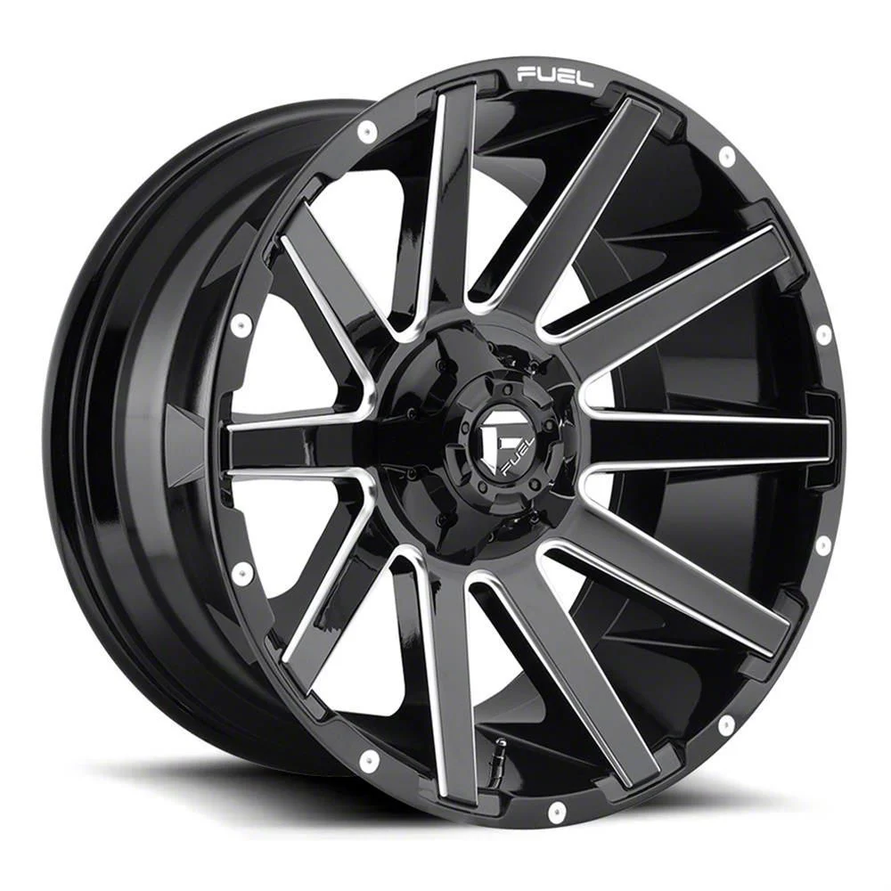 Fuel Wheels Contra Gloss Black Milled 8-Lug Wheel; 20x9; 20mm Offset (20-26 Sierra 2500 HD)