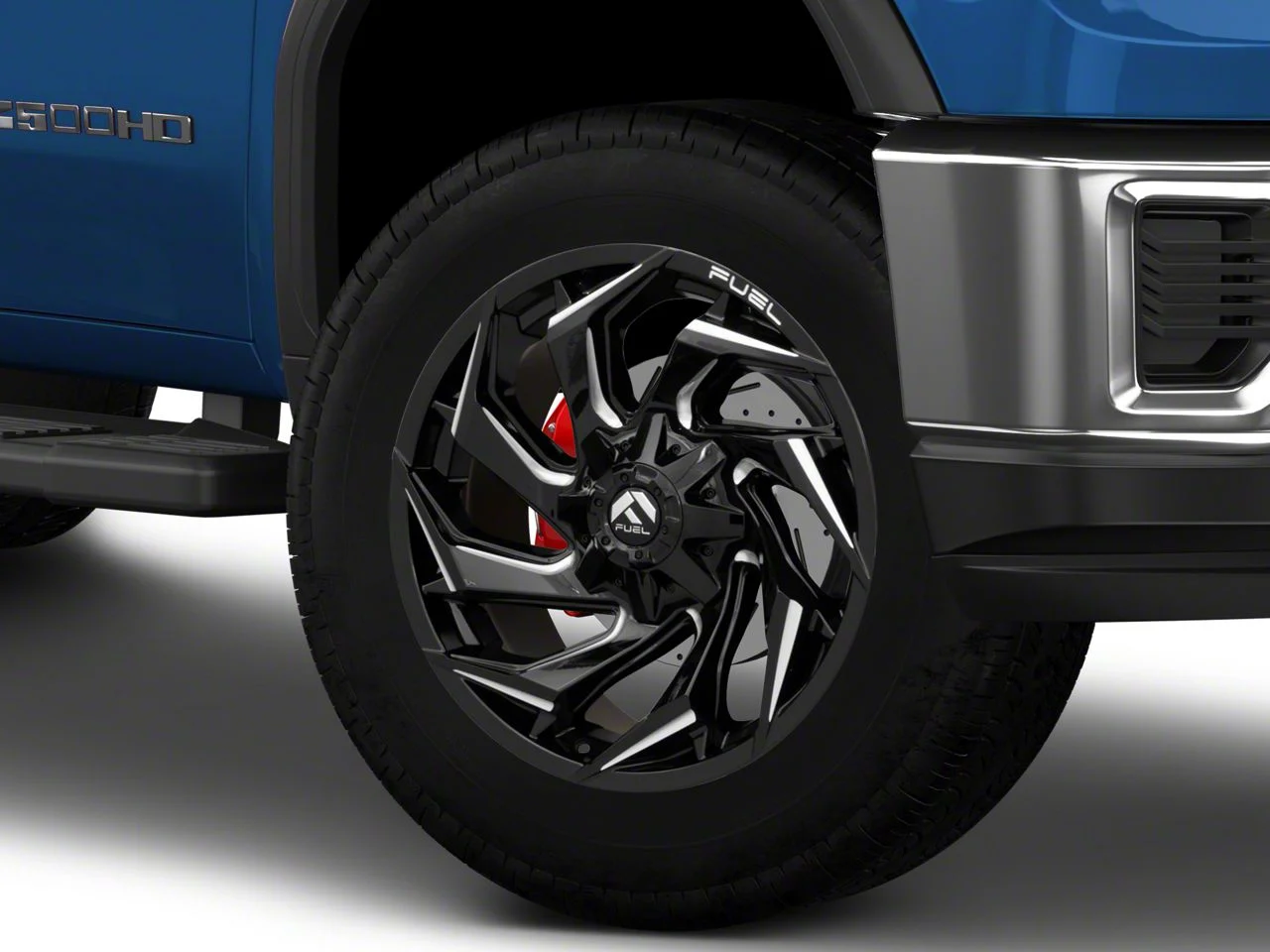Fuel Wheels Reaction Gloss Black Milled 8-Lug Wheel; 20x9; 20mm Offset (20-26 Sierra 2500 HD)