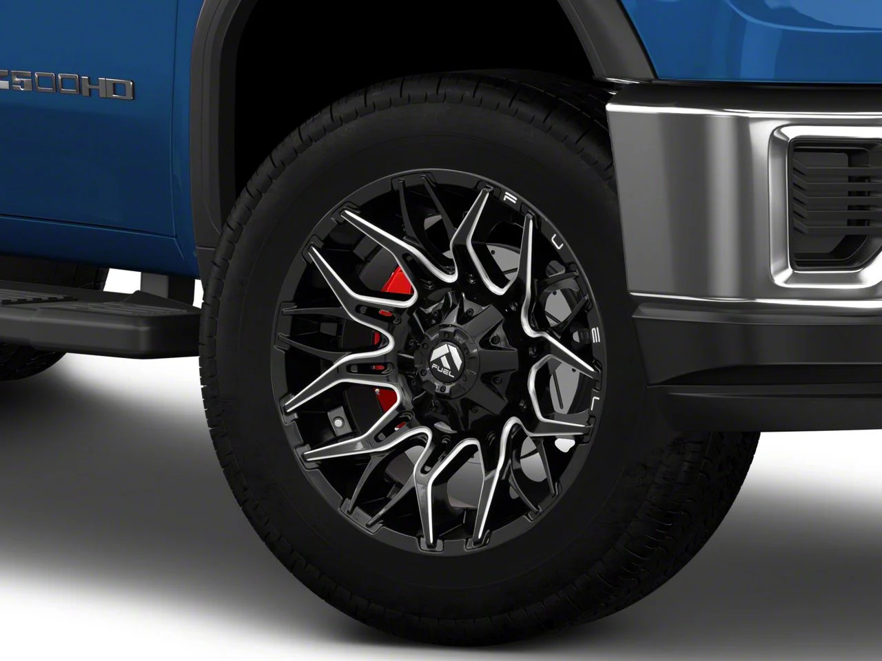 Fuel Wheels Twitch Glossy Black Milled 8-Lug Wheel; 20x10; -18mm Offset (20-26 Sierra 2500 HD)
