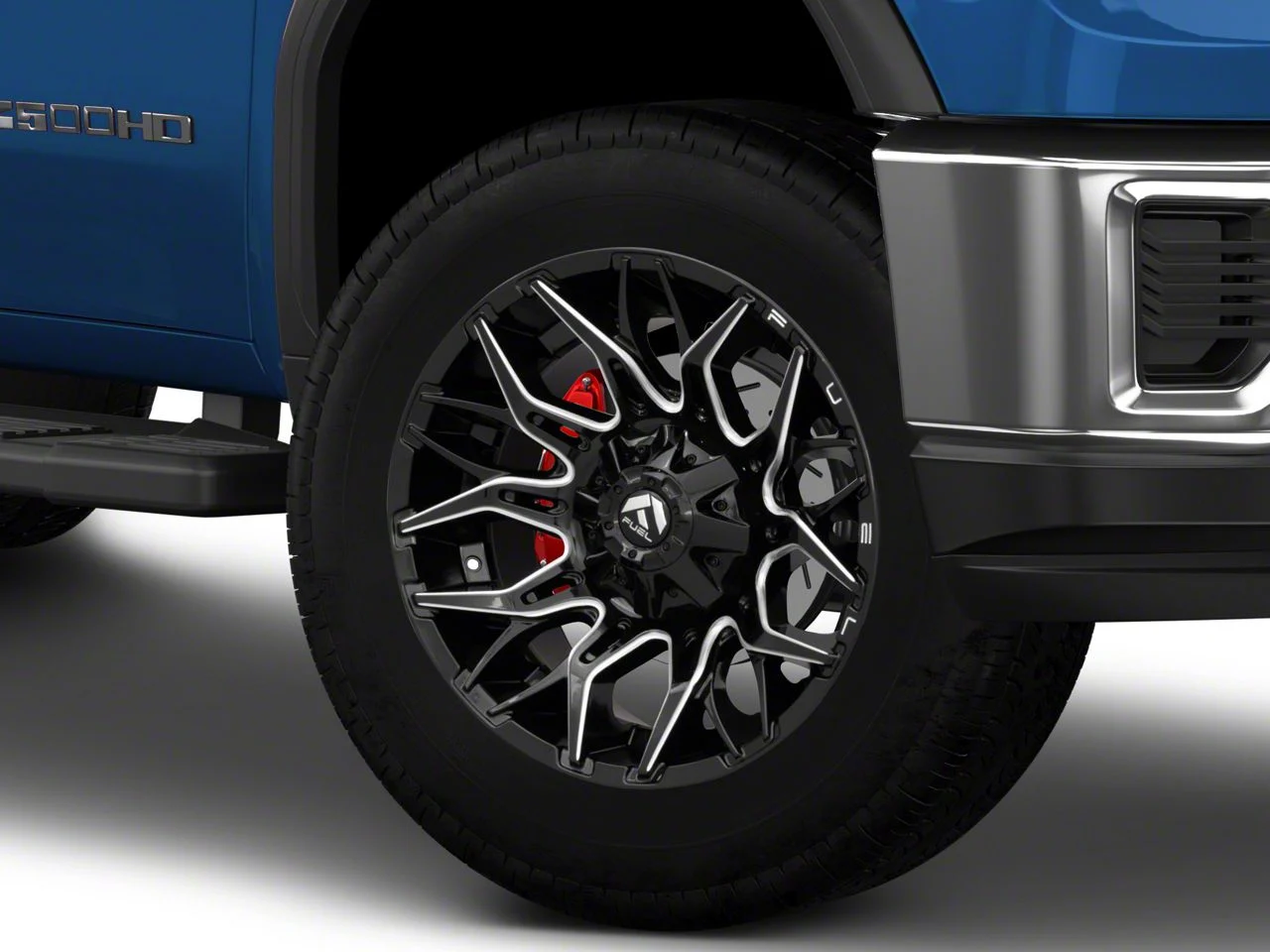 Fuel Wheels Twitch Glossy Black Milled 8-Lug Wheel; 22x10; -18mm Offset (20-26 Sierra 2500 HD)