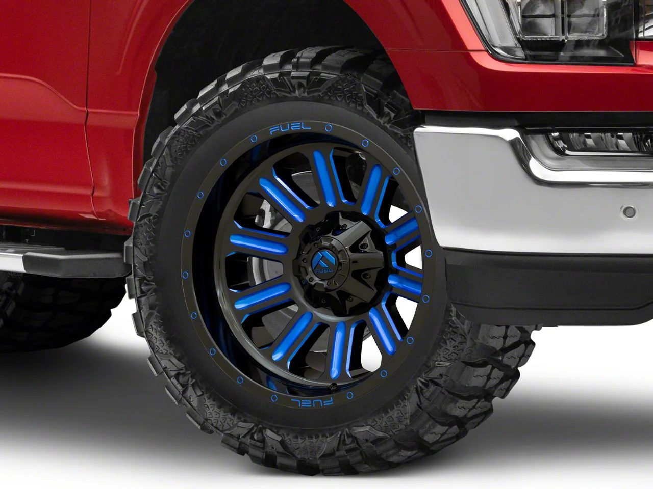 Fuel Wheels Hardline Gloss Black with Blue Tinted Clear 6-Lug Wheel; 20x10; -19mm Offset (21-26 F-150)