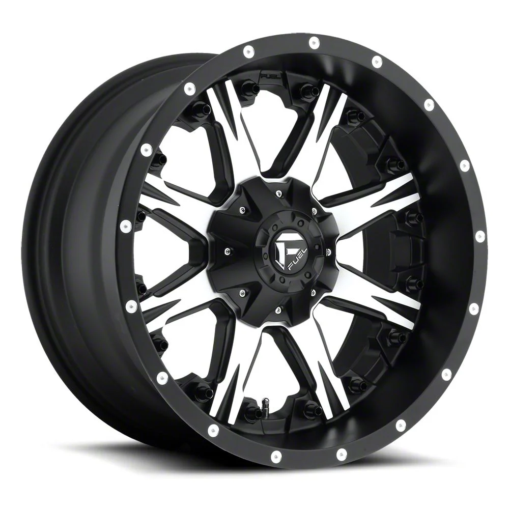 Fuel Wheels Nutz Matte Black Machined 8-Lug Wheel; 20x10; -12mm Offset (06-08 RAM 1500 Mega Cab)