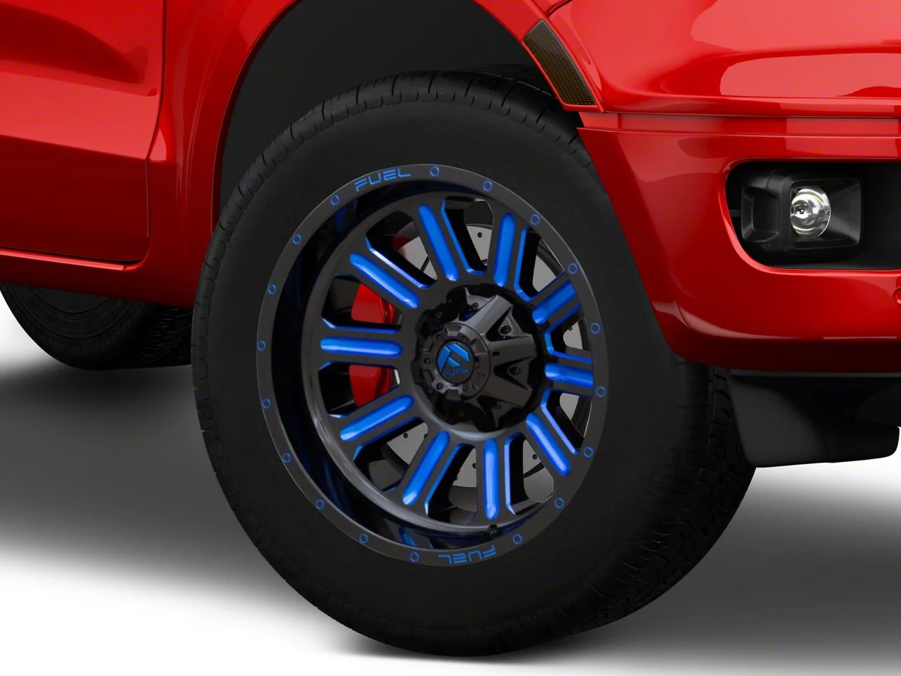 Fuel Wheels Hardline Gloss Black with Blue Tinted Clear 6-Lug Wheel; 20x9; 2mm Offset (19-23 Ranger)