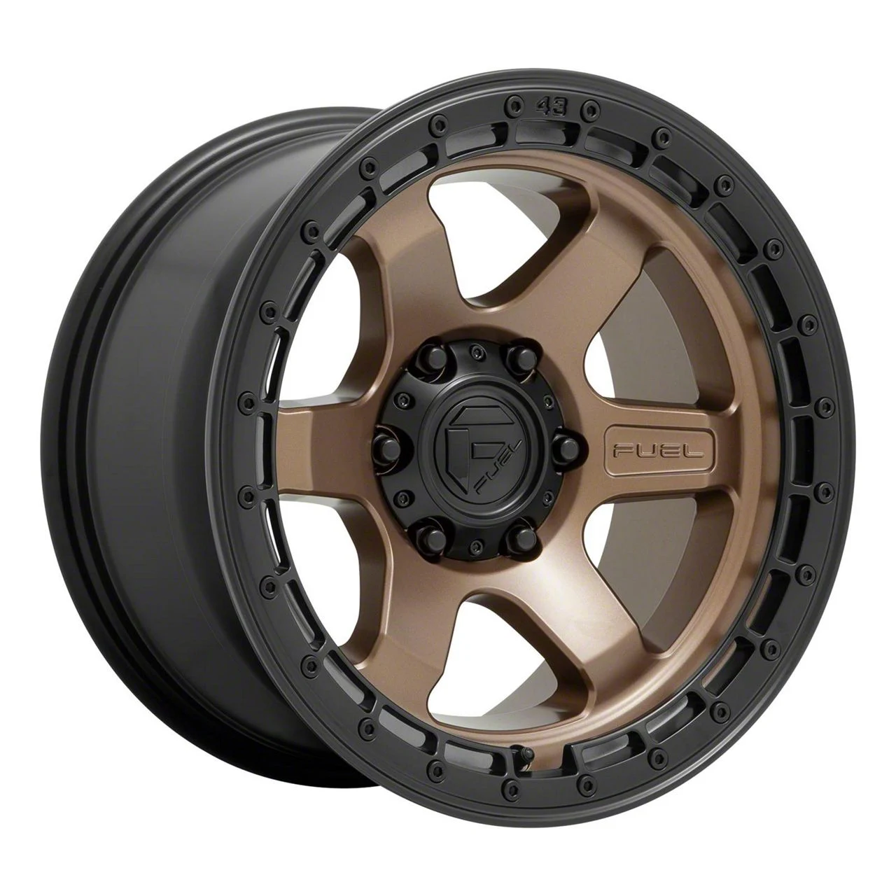 Fuel Wheels Block Matte Bronze with Black Ring 6-Lug Wheel; 18x9; 20mm Offset (19-26 Sierra 1500)