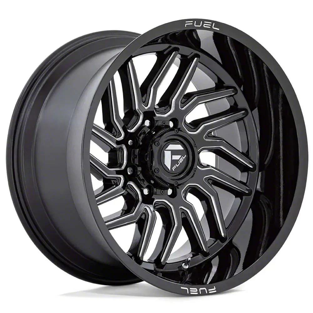 Fuel Wheels Hurricane Gloss Black Milled 8-Lug Wheel; 22x12; -44mm Offset (11-14 Sierra 2500 HD)
