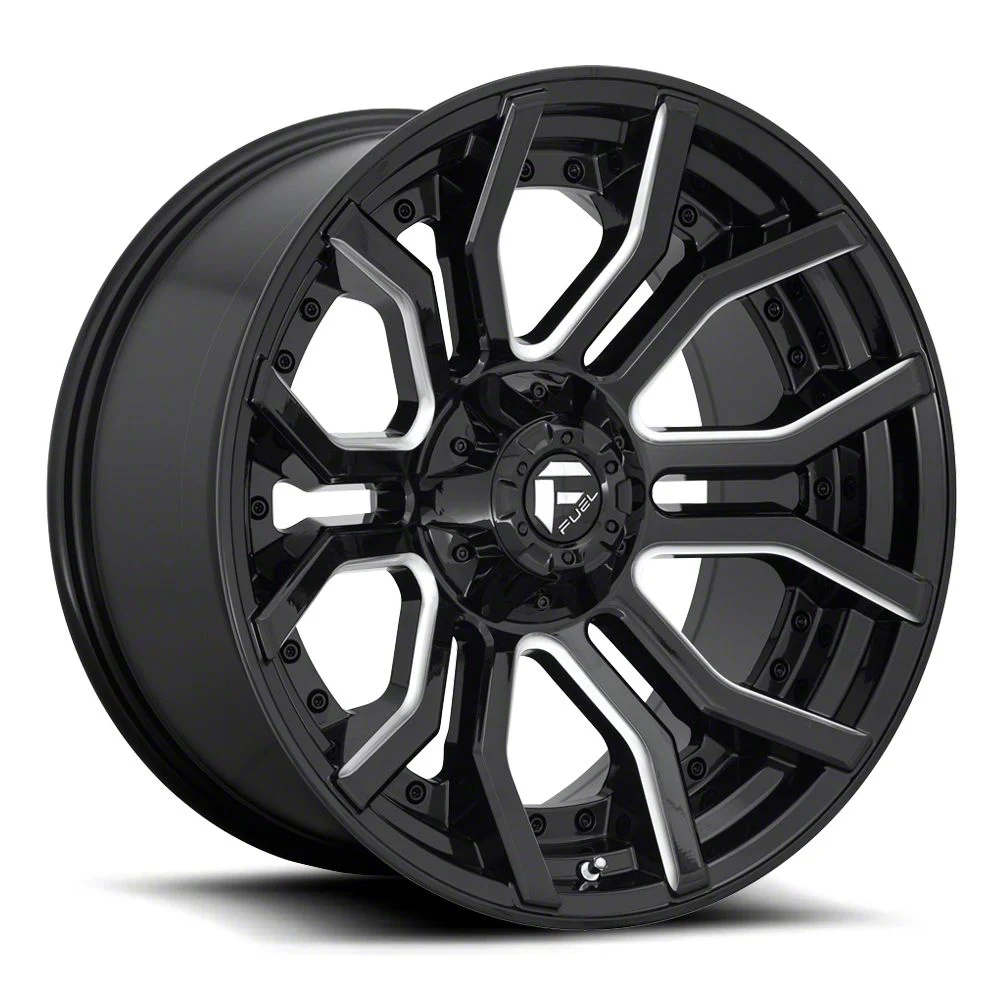Fuel Wheels Rage Gloss Black Milled 8-Lug Wheel; 22x10; -18mm Offset (11-14 Sierra 2500 HD)