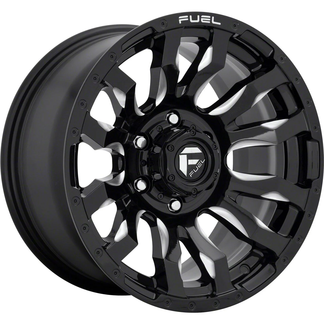 Fuel Wheels Blitz Gloss Black Milled 8-Lug Wheel; 20x9; 1mm Offset (07-10 Sierra 3500 HD SRW)