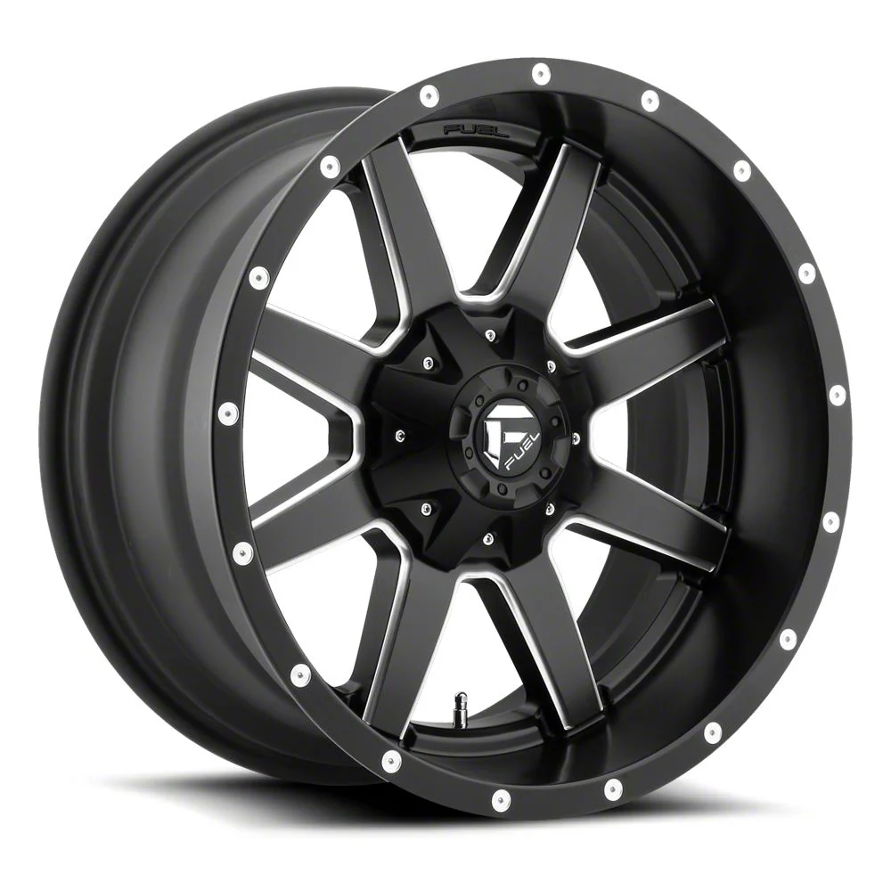 Fuel Wheels Maverick Matte Black Milled 8-Lug Wheel; 20x9; 20mm Offset (20-26 Sierra 3500 HD SRW)