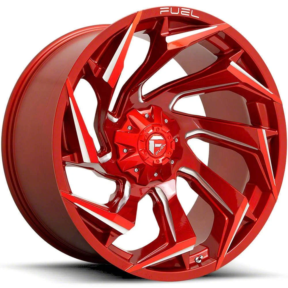 Fuel Wheels Reaction Candy Red Milled 8-Lug Wheel; 22x12; -44mm Offset (20-26 Sierra 3500 HD SRW)