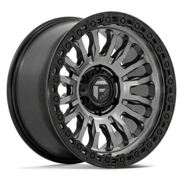 Fuel Wheels Rincon Matte Gunmetal with Black Ring 8-Lug Wheel; 18x9; 1mm Offset (07-10 Sierra 3500 HD SRW)