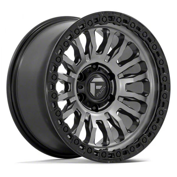 Fuel Wheels Rincon Matte Gunmetal with Black Ring 8-Lug Wheel; 20x9; 1mm Offset (07-10 Sierra 3500 HD SRW)