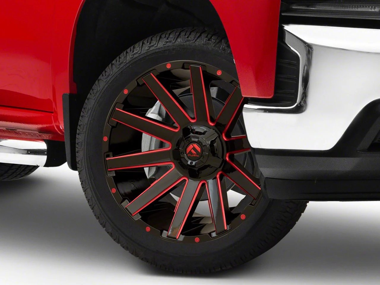 Fuel Wheels Contra Gloss Black with Red Tint 6-Lug Wheel; 22x10; -19mm Offset (19-26 Silverado 1500)