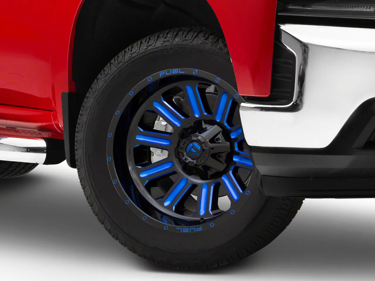Fuel Wheels Hardline Gloss Black with Blue Tinted Clear 6-Lug Wheel; 20x9; 1mm Offset (19-26 Silverado 1500)
