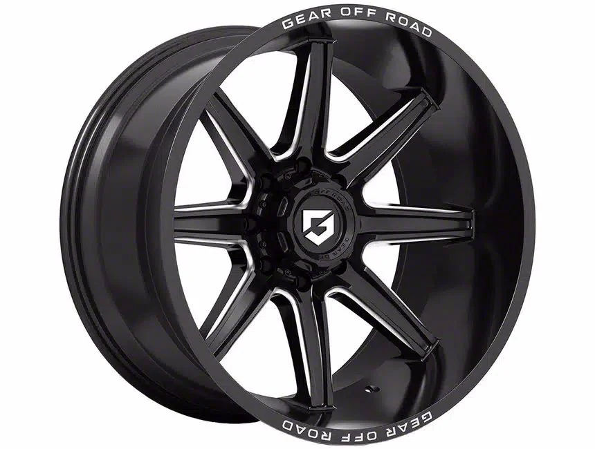 Gear Off-Road Ridge Gloss Black Milled 8-Lug Wheel; 20x10; -19mm Offset (11-16 F-250 Super Duty)