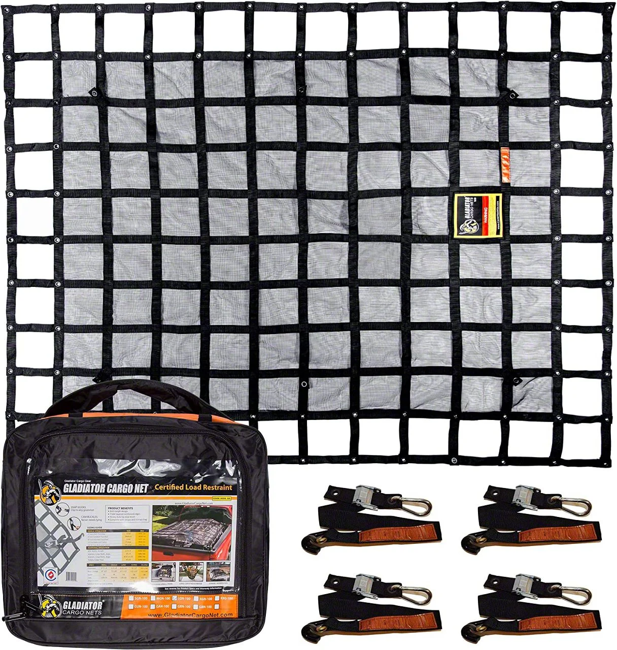 Gladiator Cargo Nets Cargo Net; Large (07-26 Sierra 2500 HD w/ 8-Foot Long Box)