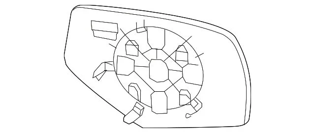 Door Mirror Glass; Right; Manual; Heated; Without Spot Mirror; Convex (15-19 Sierra 3500 HD)