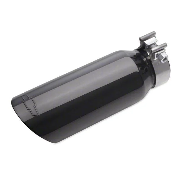 Direct Fit Exhaust Tip; 3-Inch; Black Chrome (19-26 2.7L Silverado 1500)