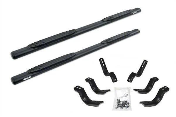 Go Rhino 4-Inch 1000 Series Side Step Bars; Textured Black (15-19 6.6L Duramax Sierra 3500 HD Double Cab)
