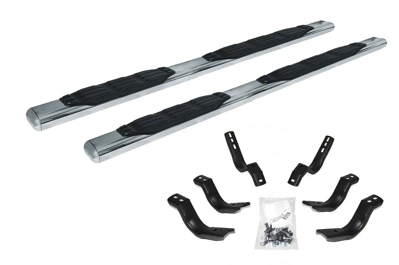 Go Rhino 5-Inch 1000 Series Side Step Bars; Polished (11-14 6.6L Duramax Sierra 3500 HD Extended Cab)