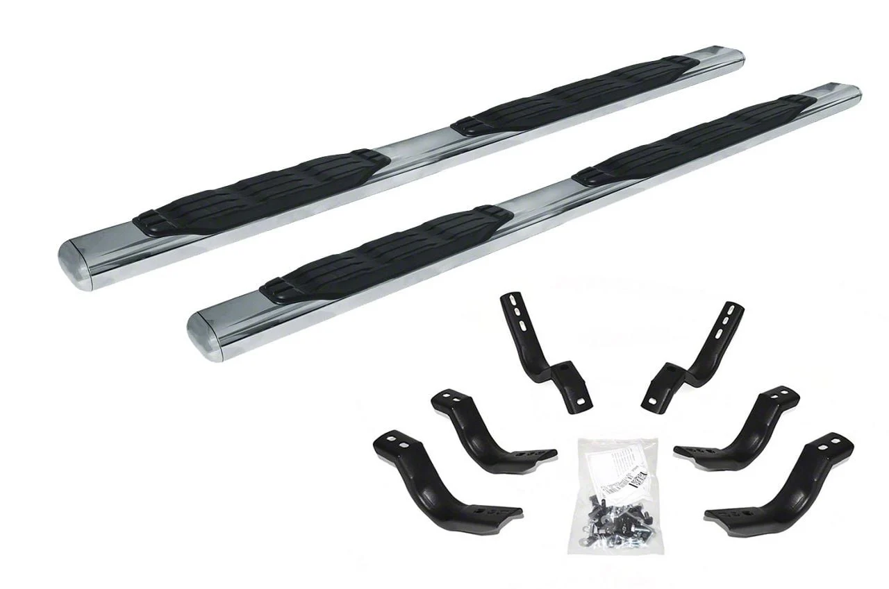 Go Rhino 5-Inch 1000 Series Side Step Bars; Polished (20-26 Sierra 3500 HD Crew Cab)