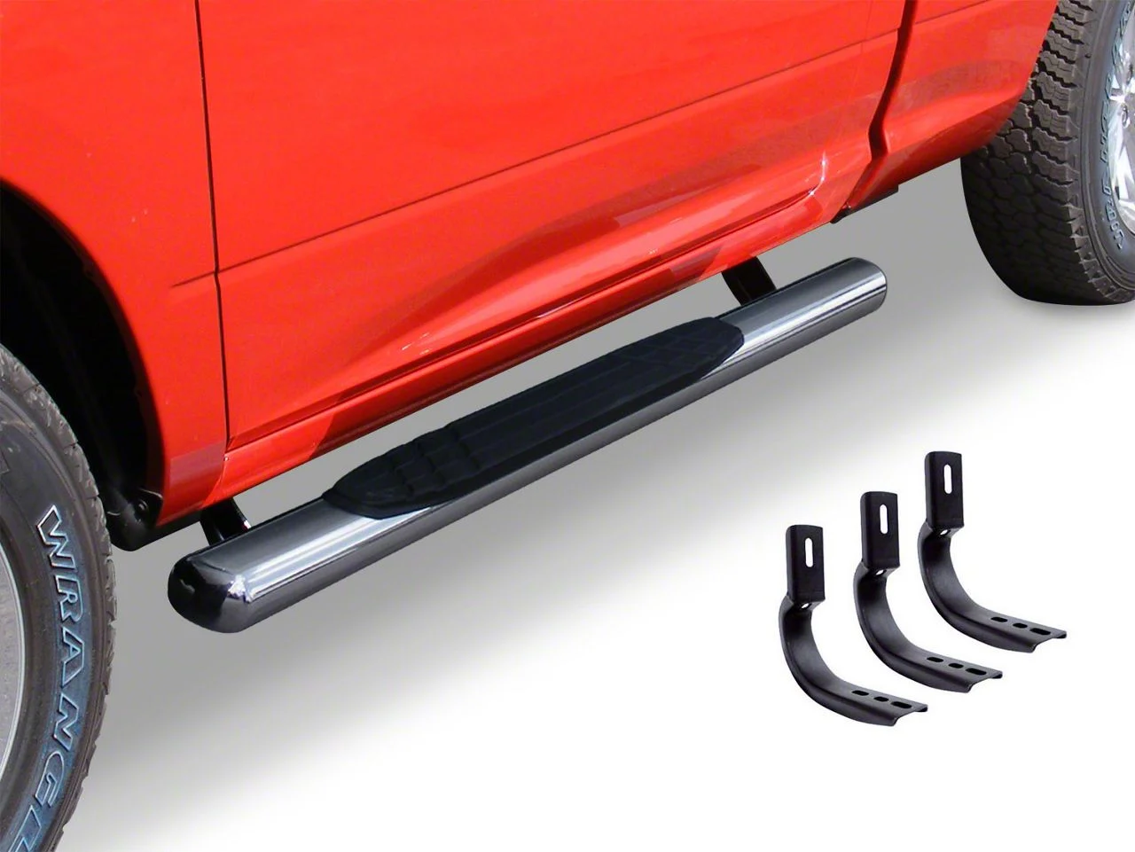 Go Rhino 4-Inch OE Xtreme Side Step Bars; Polished (07-10 Sierra 3500 HD Regular Cab)