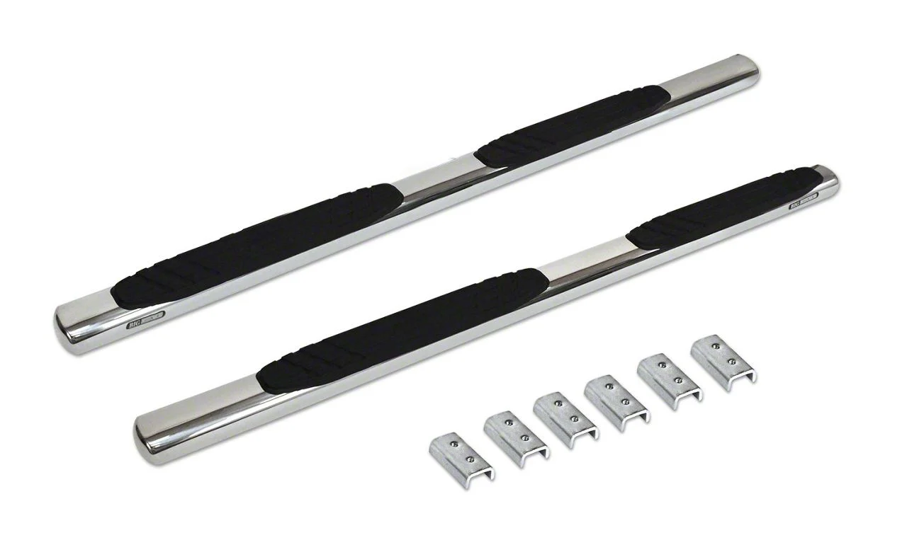 Go Rhino 4-Inch OE Xtreme Side Step Bars; Polished (20-26 Sierra 3500 HD Double Cab)