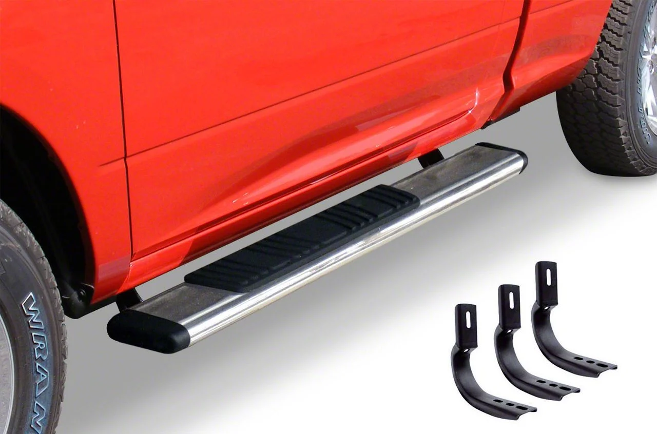 Go Rhino 5-Inch OE Xtreme Low Profile Side Step Bars; Polished (11-19 6.0L Sierra 3500 HD Regular Cab)