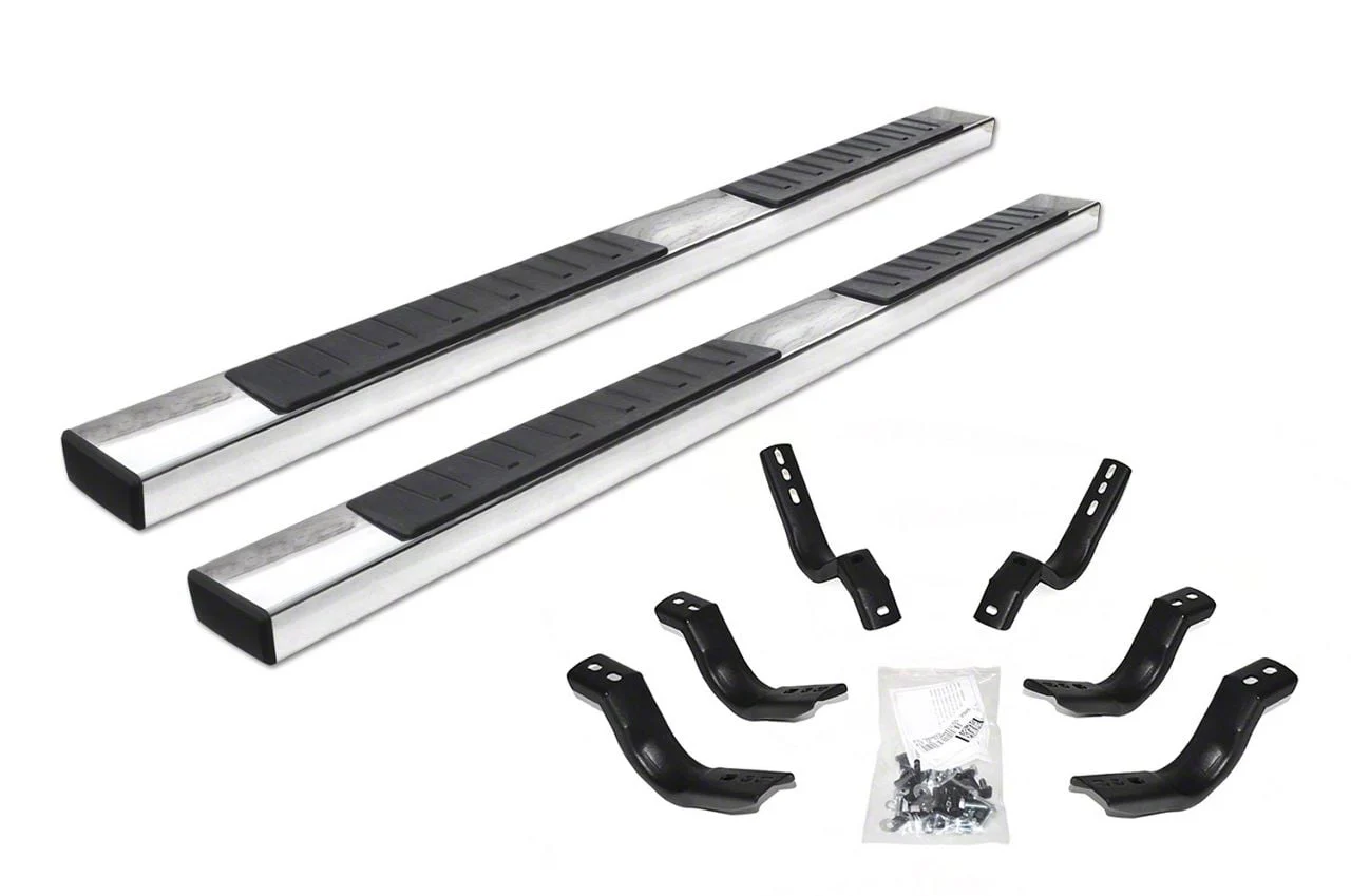 Go Rhino 6-Inch OE Xtreme II Side Step Bars; Polished (11-14 6.0L Sierra 3500 HD Extended Cab)