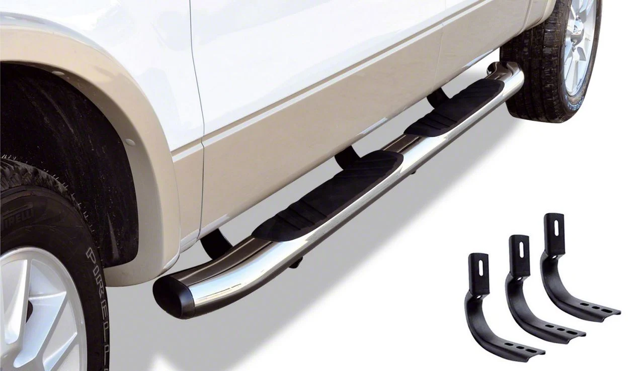 Go Rhino 5-Inch OE Xtreme Composite Side Step Bars; Chrome (15-19 6.6L Duramax Sierra 3500 HD Double Cab)