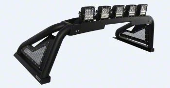 Go Rhino Sport Bar 2.0 Roll Bar with Power Actuated Retractable Light Mount; Textured Black (15-19 Sierra 3500 HD)
