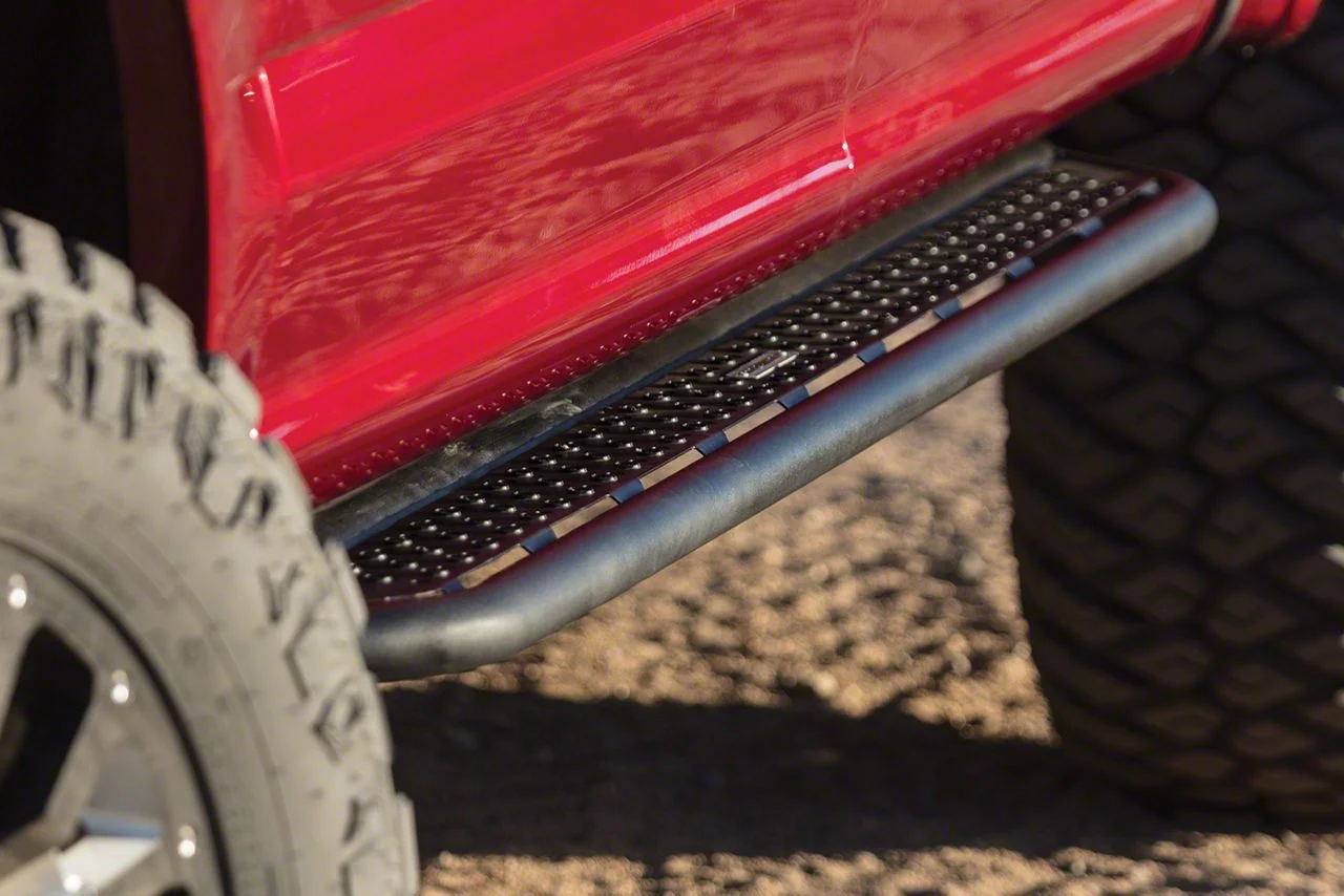 Go Rhino Dominator Xtreme D6 Side Step Bars; Textured Black (07-10 Sierra 3500 HD Extended Cab)