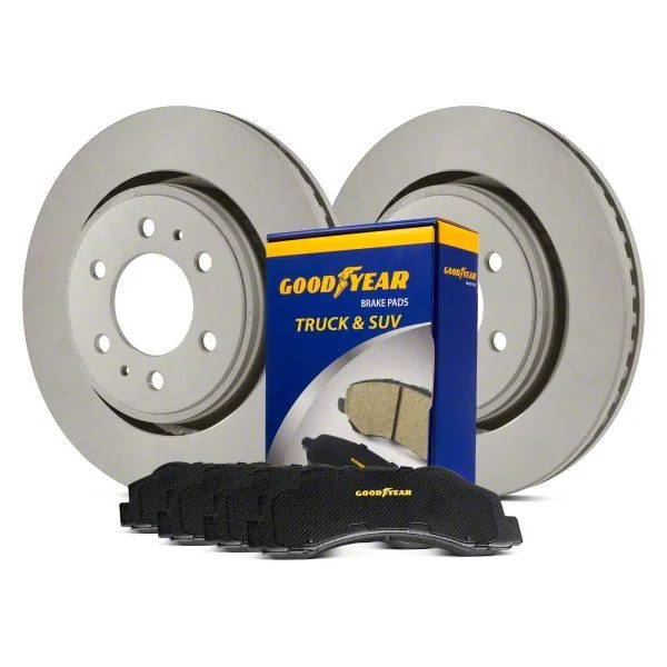 Goodyear Brakes Truck and SUV 6-Lug Brake Rotor and Pad Kit; Front (05-06 Silverado 1500 w/ Rear Drum Brakes)